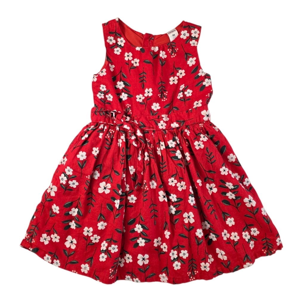 Girls 4T Spring Summer Sleeveless Dress Bundle 3PC Floral Cotton Easter Sundress - Picture 9 of 12